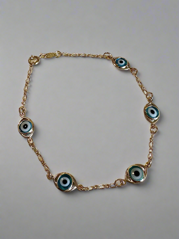 Baby Blue Evil Eye Bracelet