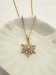 Pink Sun Necklace